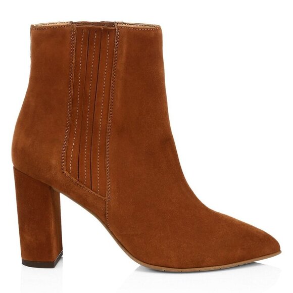 New in Box Aquatalia "Sierra" Water Resistant Suede Ankle Bootie - Ginger - 10 - Picture 11 of 11